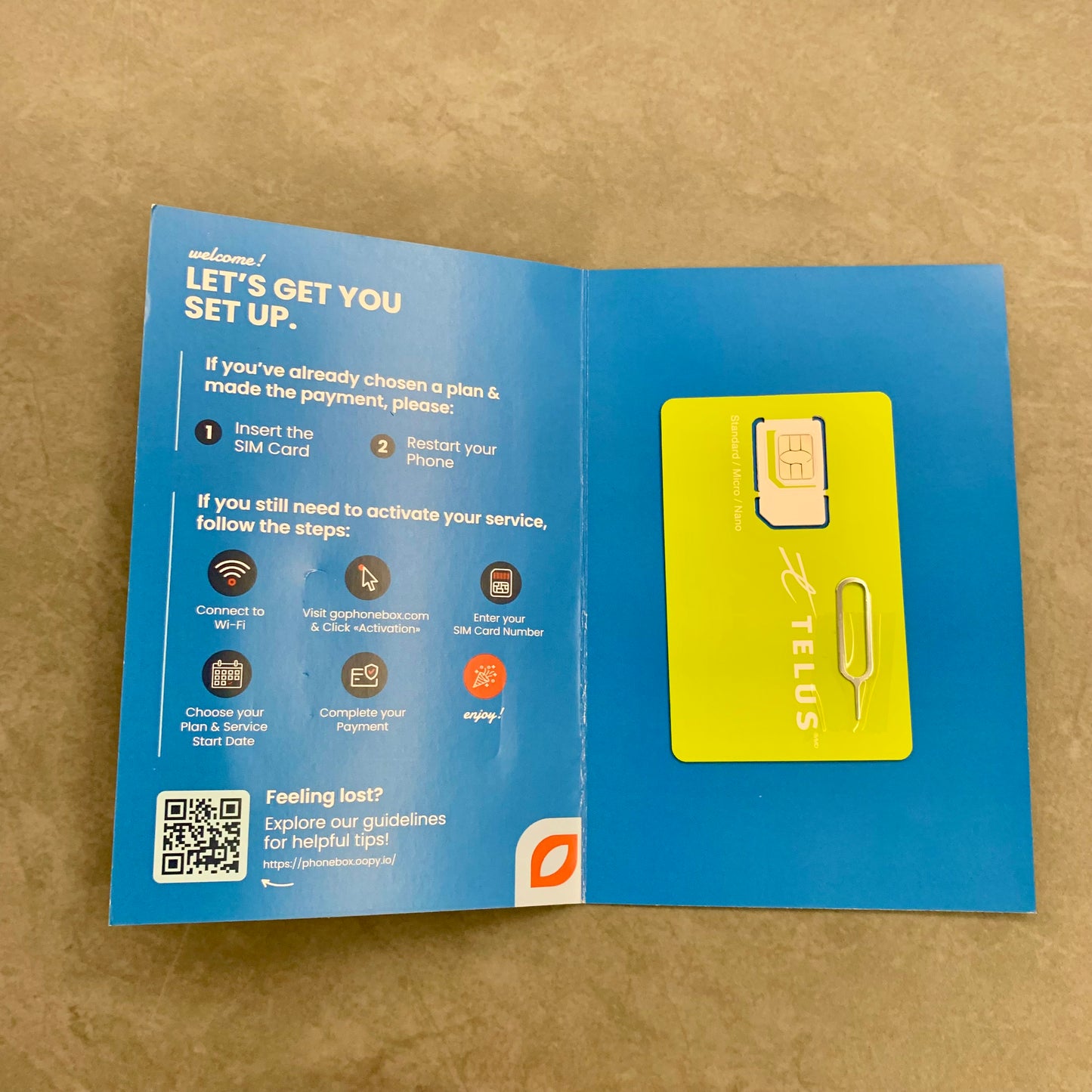 加拿大PhoneBox SIM卡 白卡預設開通加拿大號碼+平價月費 適用旅遊/移民/留學生/工作 (Canada BlankSIM)