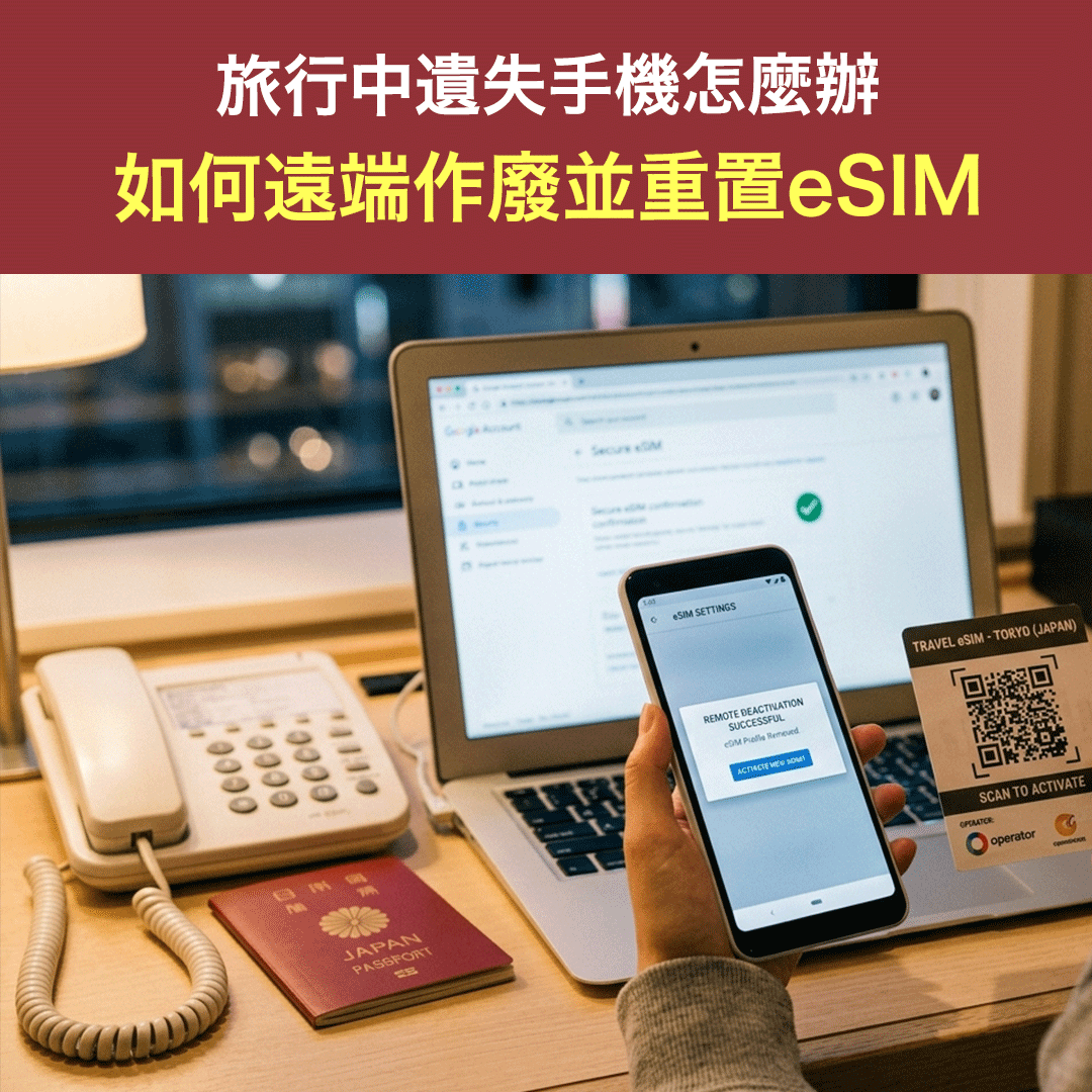 旅行中遺失手機怎麼辦？如何遠端作廢並重置eSIM (完整指南)