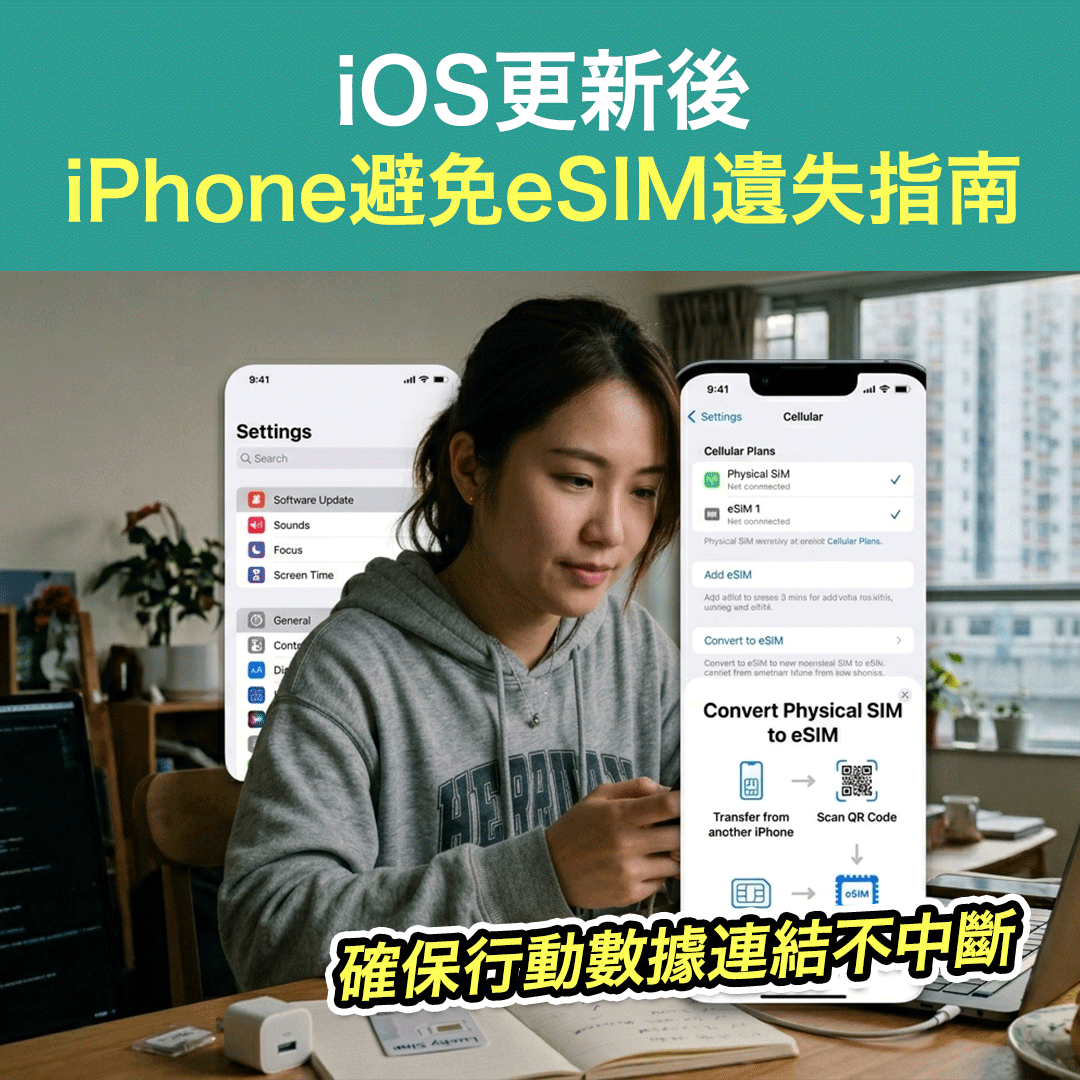 iOS更新後 iPhone避免eSIM遺失指南 確保行動數據連結不中斷