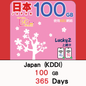 【Lucky2 eSIM】日本 365天 100GB數據卡 5G高速流量 (KDDI 網絡)
